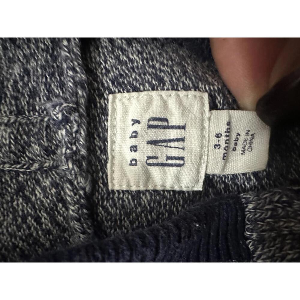 baby GAP classic blue cotton heather full zip hoodie/hooded jacket Size 3-6M - Picture 3 of 6